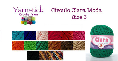 Circulo CLARA MODA Häkeln weiches Baumwollgarn Strickgarn Größe 3 500m 150g 