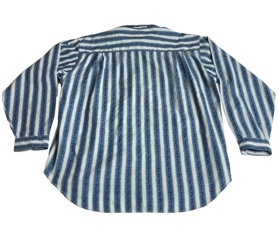 Camisa Levis Vintage Años 90 Hombres XL Azul Colores Rayas Geométrica Vaquero Occidental Foto 2 de 4