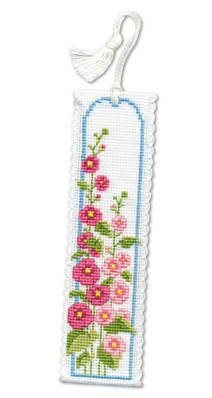Hollyhocks Bookmark Cross Stitch Kit (Textile Heritage)