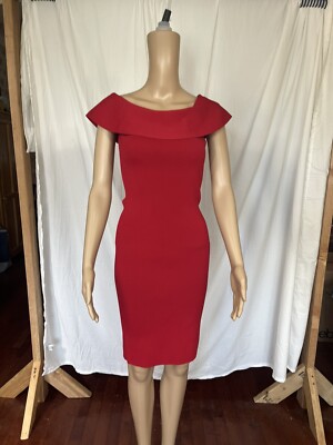 ELIE TAHARI Glossy Red Ruthie Knit Sweater Dress Bodycon Sheath Size XS |  eBay