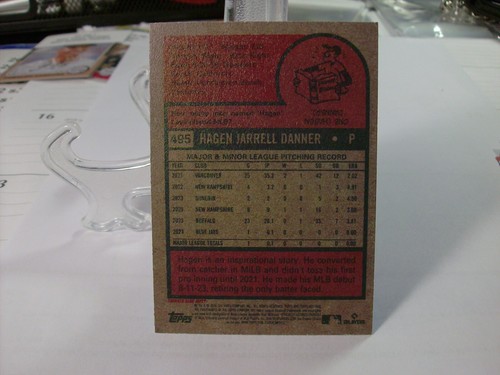 2024 Topps Heritage #495 - Hagen Danner RC, UER - Toronto Blue Jays 24-214 - Picture 2 of 2