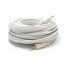 Image of 20m Long 3.5mm Audio Jack Plug Stereo PC Car AUX Cable Lead White Speaker TRS UK