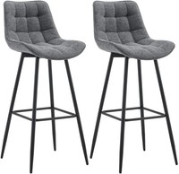 2Er Set Barhocker Dartford Stoff Dunkelgrau