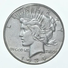 (1) XF 1934 (P) Peace Silver Dollar 90% - Extra Fine - Philadelphia Mint