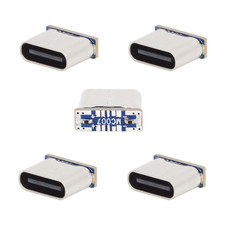 5 Pack USB C DIY Connector,Micro USB 5Pin to USB C Female Socket Port Repair Rep