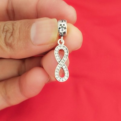 Charm Anhänger Symbol der Unendlichkeit aus 925 Silber und Zirkonia für Damen