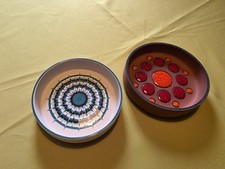 Pair Of Hornsea Pottery Retro 70s Muramic Pin Dishes