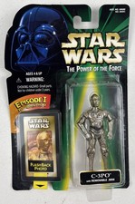 Star Wars 1998 POTF Flashback Photo C-3PO with Removable Arm   card crease