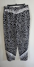 Chanel Floral Logo Silk Pants with Pockets Size 46