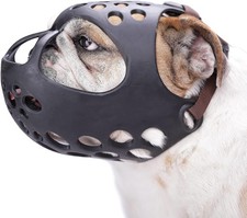 Short Snout Dog Muzzle, Soft Silicone Flat Faced Muzzle for French Bulldog XL