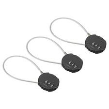 Small Combination Lock 7.8 Inch 3 Pack 3 Digit Padlock for Gym Locker Black