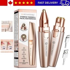 Eyebrow Facial Trimmer: 2 in1 Rechargeable Facial Hair Removal and Eyebrow Shave