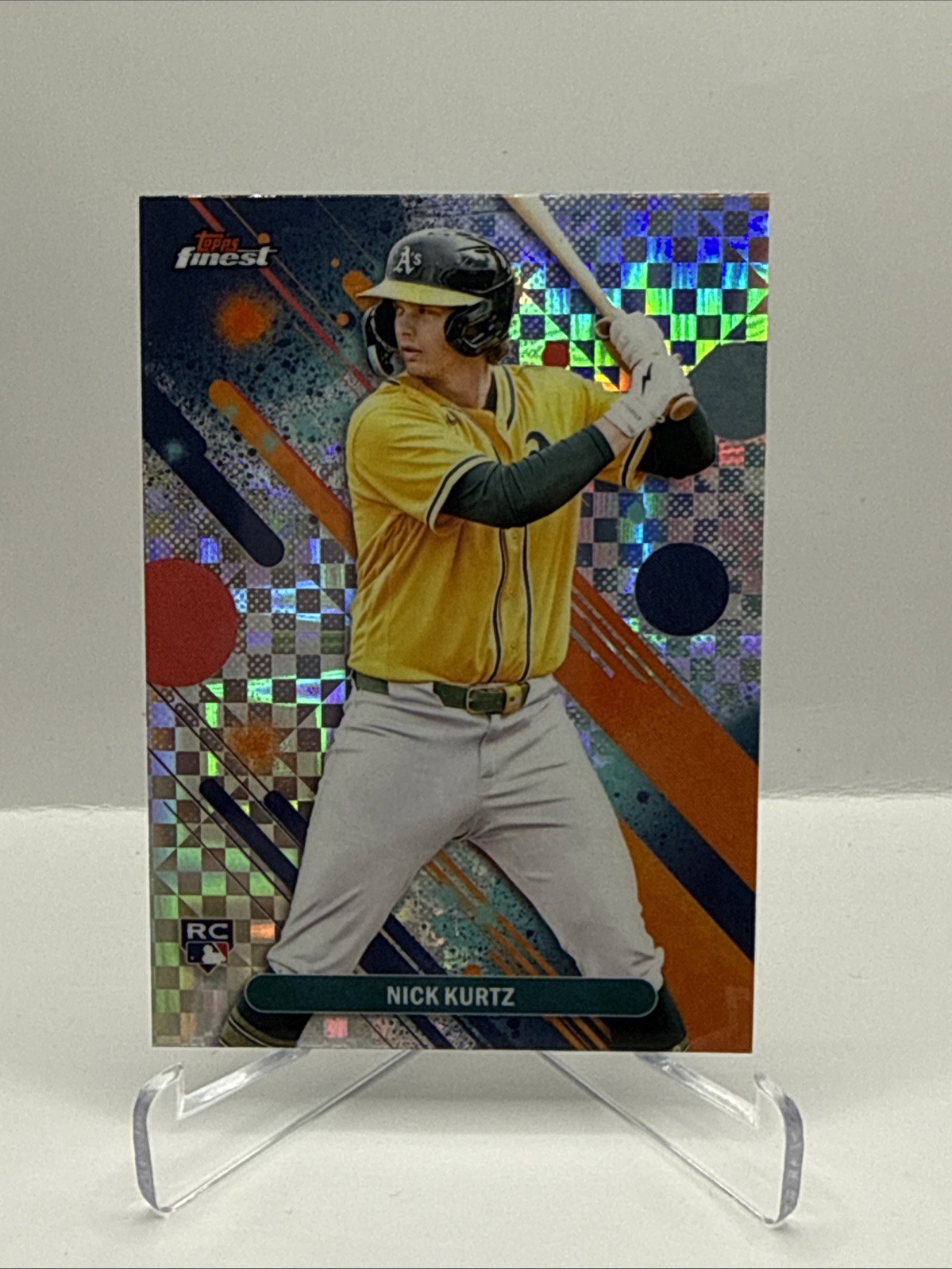NICK KURTZ Rookie 2025 Topps Finest Common X-Fractor Oakland RC #10