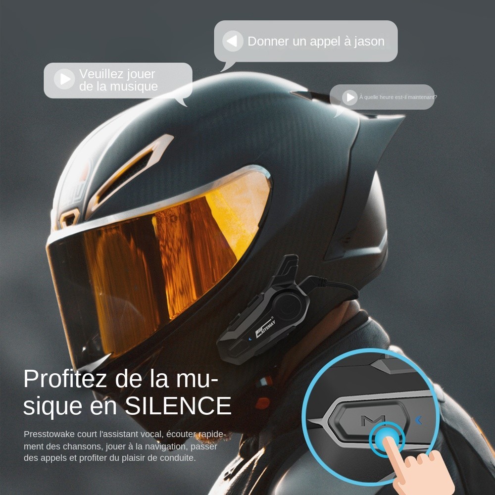 Kit Intercom Bluetooth E1 pour Moto Idéal pour Trajets Urbains Quotidiens