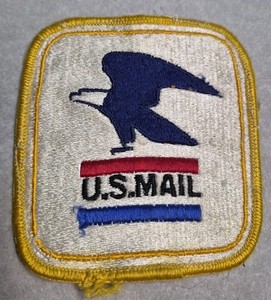 Vintage U.S. Mail Postal Service Blue Eagle Emblem Cloth Patch Post Office