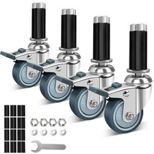 3 Inch Caster Wheels for Prep Table, Expanding Stem Casters Set of 4, Heavy D...