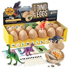 Dig a Dozen Dino Egg Kit for Kids - Dinosaur Toys Gift 3-12 Year Old - 12
