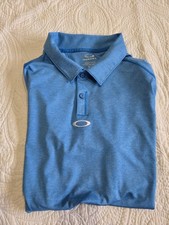 Oakley Hydrolix Polo Shirt Blue M Regular Fit Collared Golf Short Sleeve