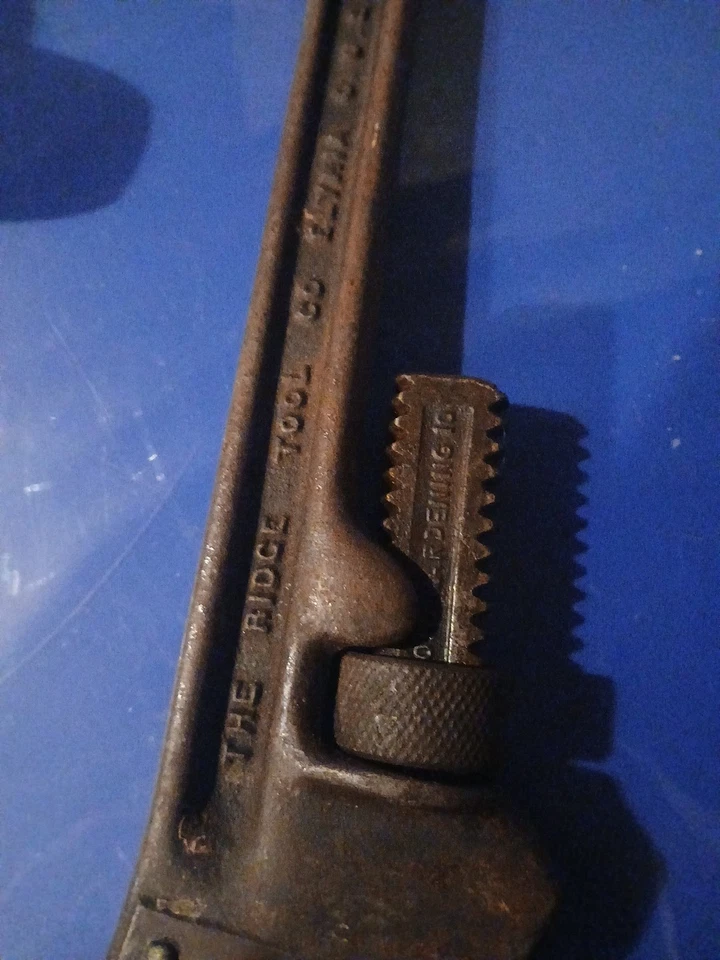 Chave ajustável vintage RIDGID 10 polegadas Elyria O. Feito nos EUA  - Imagem 4 de 4