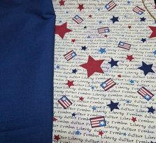 American Patriotic Fabric Coordinating Blue, 100 Cotton, 4 yards 2 of each .
