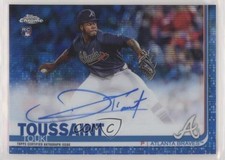 2019 Topps Chrome Rookie Blue Wave Refractor 51/150 Touki Toussaint Auto 7c5