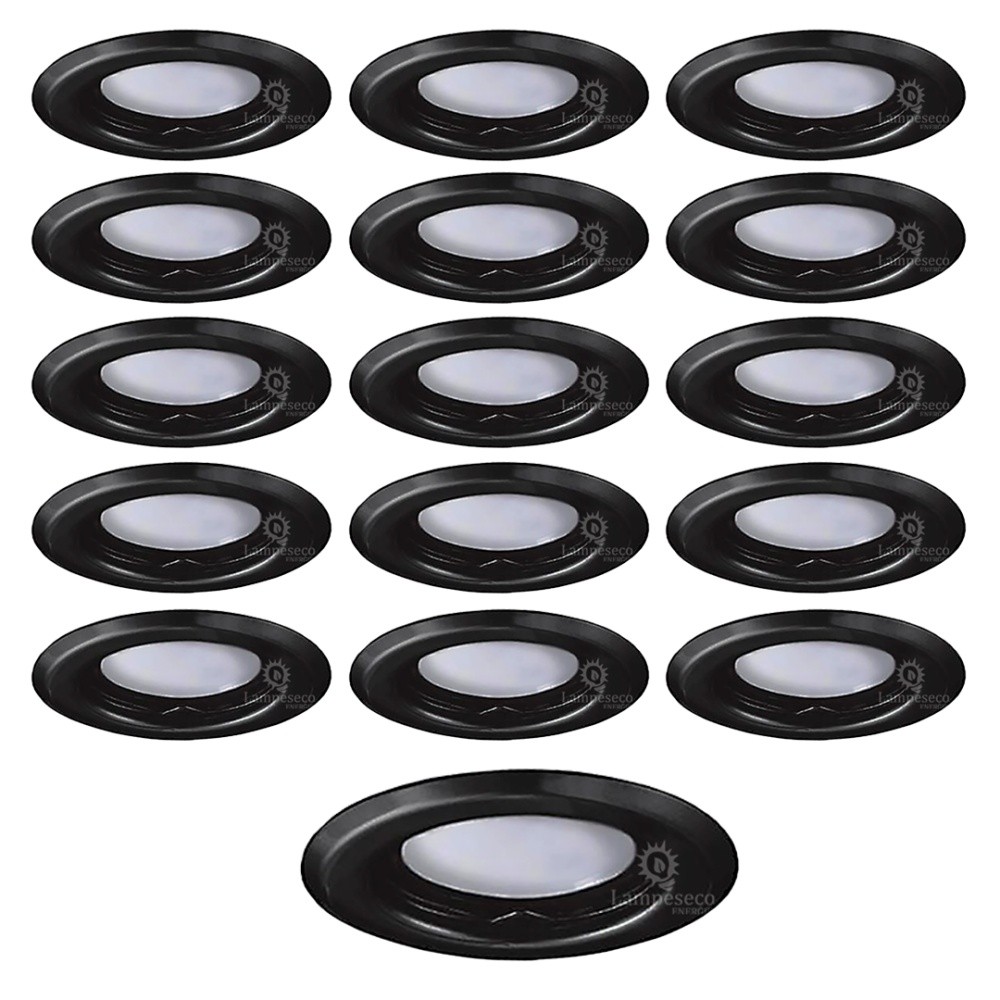 Spot encastrable plafond noir mat pour salon et cuisine lot de 15 GU10