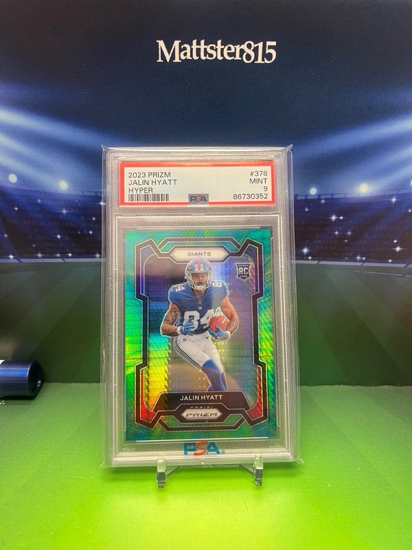 2023 Prizm Jalin Hyatt Hyper Rookie /175 - PSA 9 RC SSP GIANTS