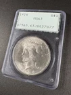 1924 Peace Silver Dollar PCGS MS63 Rattler