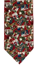 Santa Claus Christmas Table Runner Postcard Images 13.5" x 66"