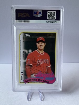 2023 Topps Archives Ohtani / Trout 1989 Doubleheader 5/25 Red-Foil Angels PSA 8