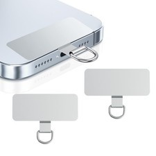 2 Pack Heavy Duty Phone Tether Tabs -Metal Lanyard Patches for Cell Phone Straps