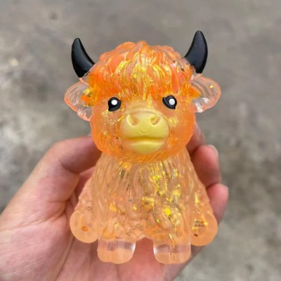 Glitter Highland cow squishy Squishy Glitter Highland Cow Squeeze Toys Soft Anim