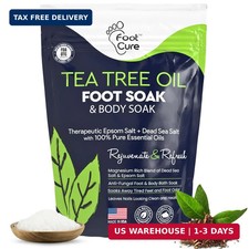 Tea Tree Oil Foot Soak with Epsom Salt - For Toenail Repair, Athletes Foot, Soft