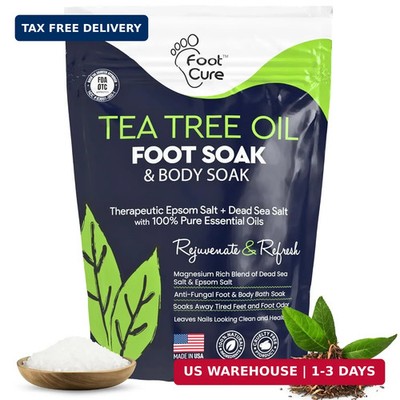 Tea Tree Oil Foot Soak with Epsom Salt - For Toenail Repair, Athletes Foot, Soft