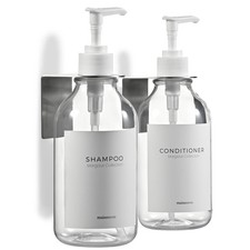 Shampoo and Conditioner Dispenser Wall Mounted Set of 2 Clear 2
