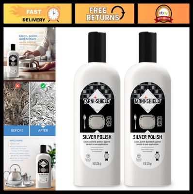 Silver Polish Cleaner - 8 oz, 2-Pack - Safely Cleans, Polishes & Protects Tarnis