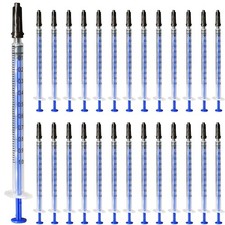 100 Pack Plastic Syringe with Cap, 1ml 1cc without Needle,...