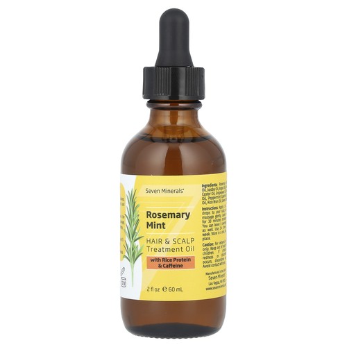 Rosemary Mint, Hair & Scalp Treatment Oil, With Rice Protein & Caffeine, 2 fl oz