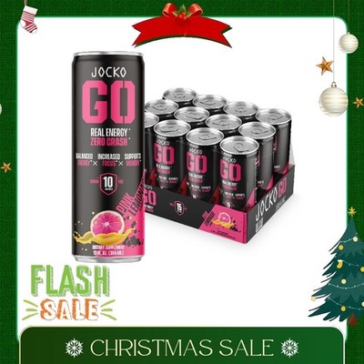 Jocko GO Energy Drink - KETO, Vitamin B12,Electrolytes - 12 Pack (Pink Lemonade)