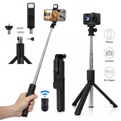 Smartphone Selfie Stick Bluetooth Stativ Teleskop Stange Fernbedienung für Handy