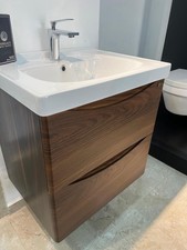 2 Draw Wall Hung Vanity Ready Built Soft Closing Draws Bathroom Cabinet 80, 60cm