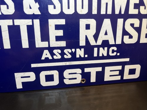 Vintage Member Texas & Southwestern Cattle Raisers Ass’n. Inc Porcelain Sign - Bild 5 von 9