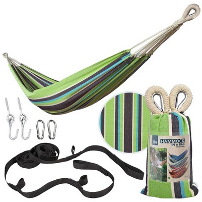 Bliss Hammocks Single Hammock with Rope Loops & Tree Straps, 220lb, Country Club