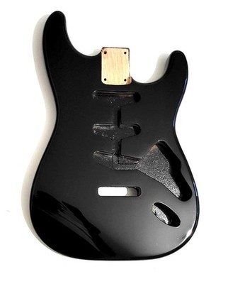 BLACK Stratocaster body, 3-piece alder, Gloss varnish
