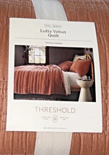 Threshold Lofty Velvet Quilt - Full / Queen In Terracotta Bronze