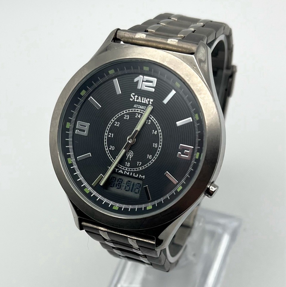 Stuart. Watch Stauer Atomic Titanium 17468 MERKUR-WWVB 42mm Movt 3ATM WR Radio ...