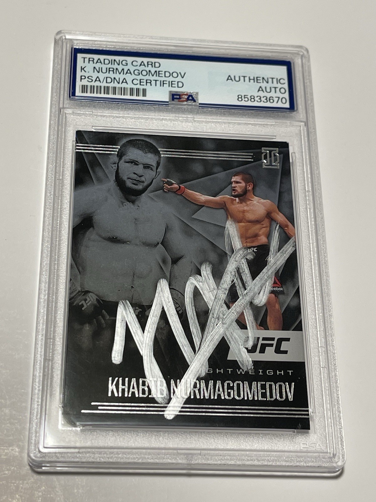 Khabib Nurmagomedov Signed Card Slabbed PSA DNA Illusions Auto IP UFC Eagle 🦅 a