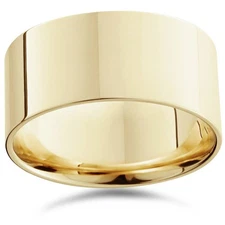 10mm Flat High Polished Wedding Band 10K Yellow Gold