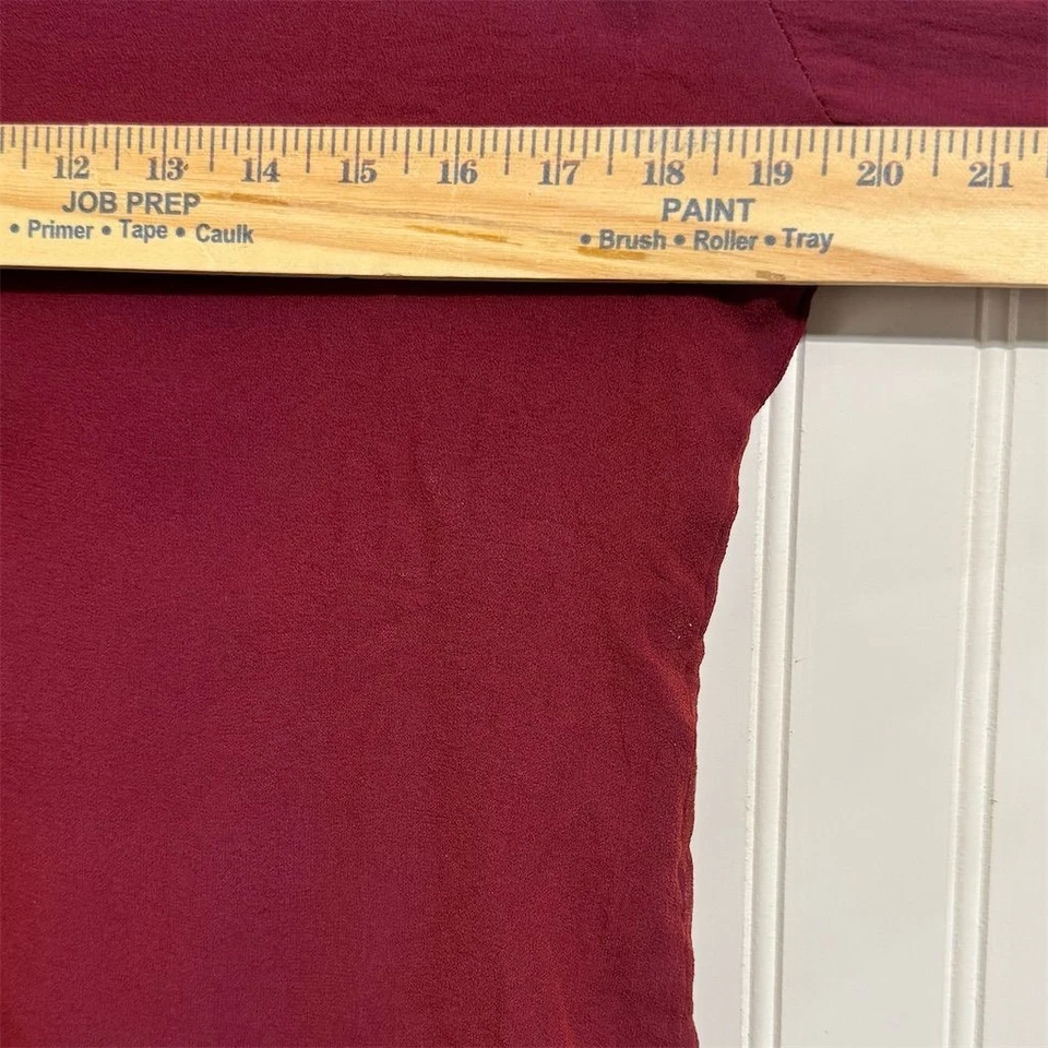 Utility 100% Silk Blouse L Burgundy Wine Red ButtonUp Shirt Dark Academia Luxury - Image 4 of 4