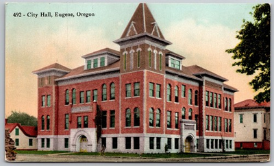 #ad Eugene Oregon City Hall Edward Mitchell Divided Back Postcard c1910 $6.01